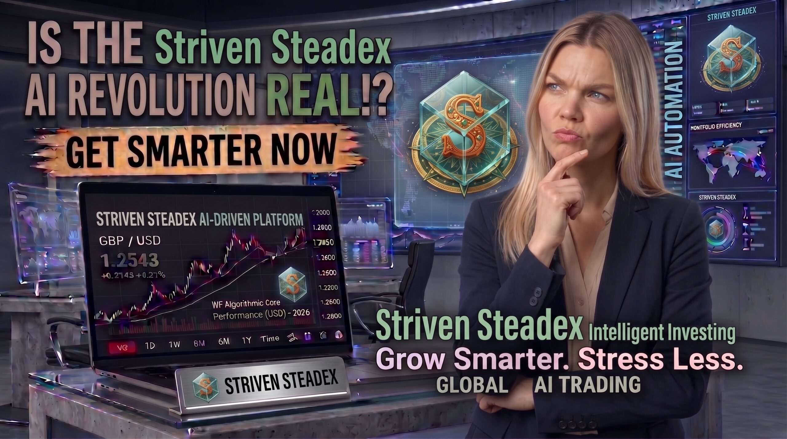 Striven Steadex automated trading platform dashboard showing currency breakout tracking analytics